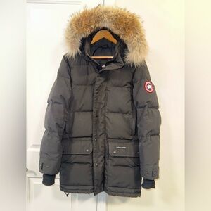 Canada Goose Men's Black / Noir Puffer Jacket with Fur Trim